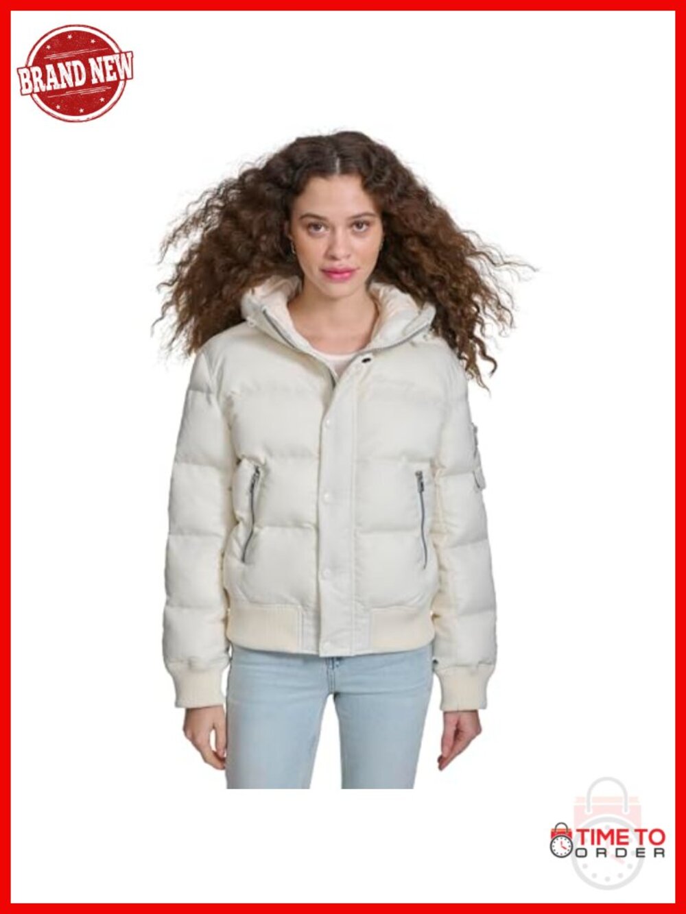 Quilted Snorkel Puffer Jacket With Hood